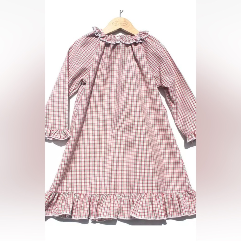 Girls Red Plaid Christmas Nightgown